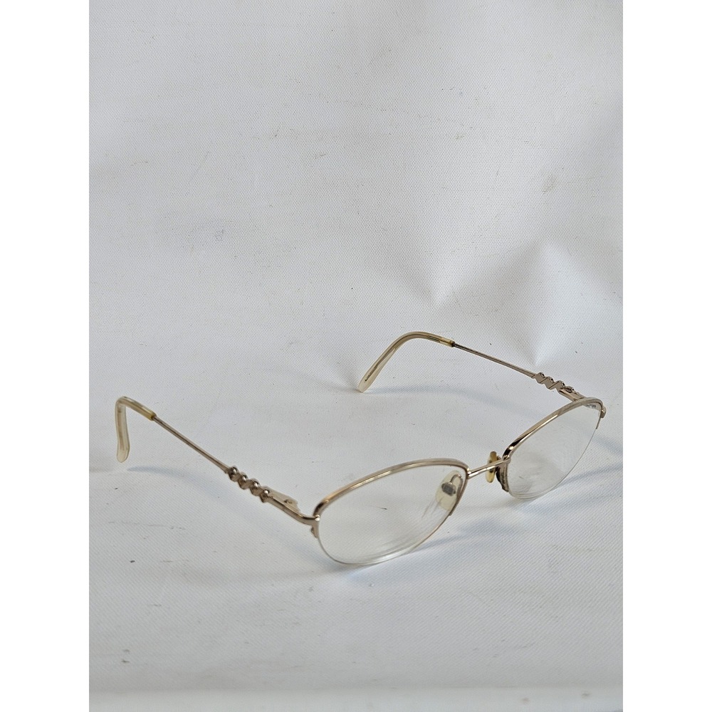 Saks Fifth Avenue S5A 218 Eyeglass Frames 52-18-135 Gold Half Rim Womens